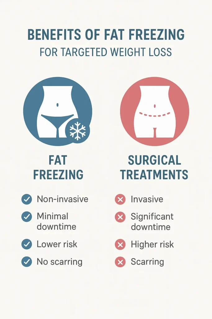 graphic showing the benefits of fat freezing Bury