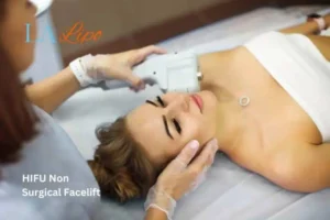 Woman having Hi-Fu to reduce wrinkles Bury.