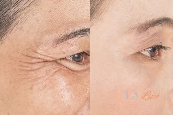 Before and after results of woman - HI-fu wrinkles reduction treatment Bury