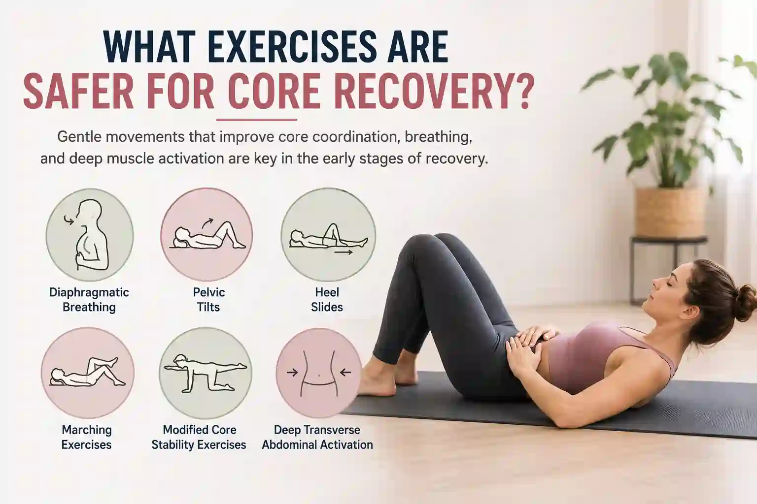 Which exercises may help diastasis recti Bury?